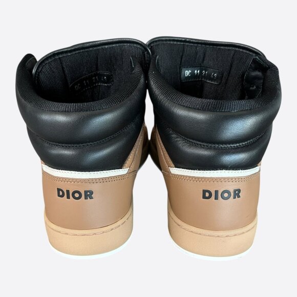 Dior Brown & White Oblique B27 High Top Sneakers - Picture 4 of 8